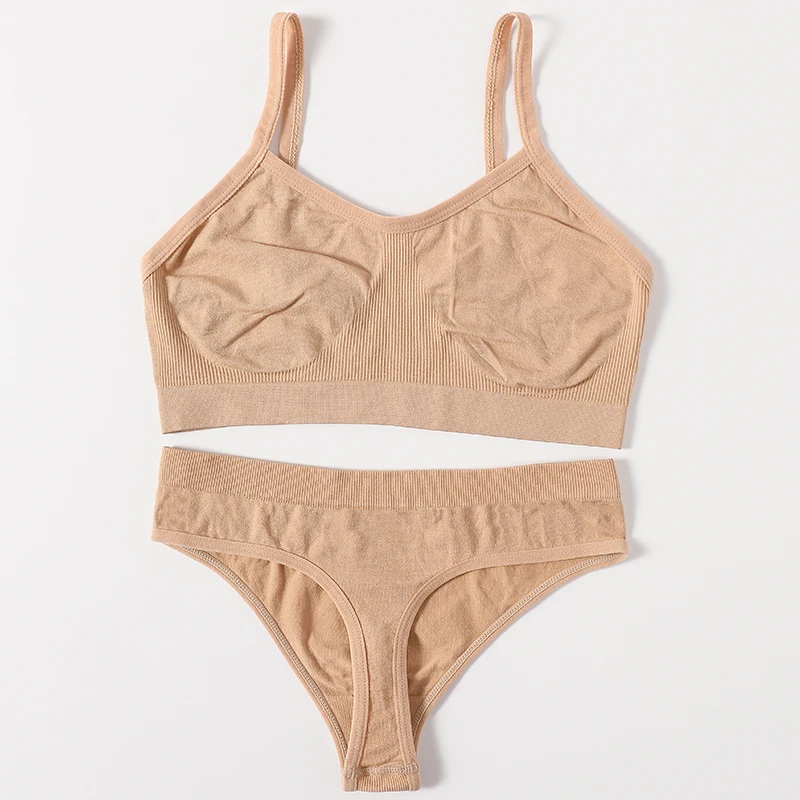 Бюстгальтер женский бесшовный с низкой талией в рубчик | Женская одежда