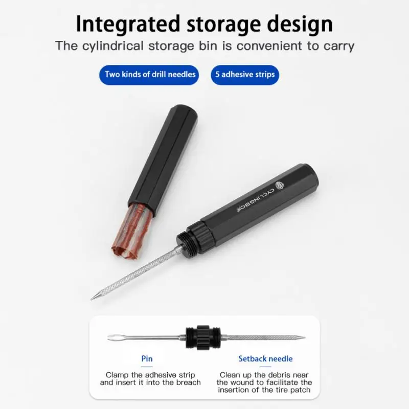 

Portable Vacuum Tire Repair Kit Emergency Tire Repair Adhesive Tape Maintenance Tire Rubbing Rod Bicycle Maintenance Tools