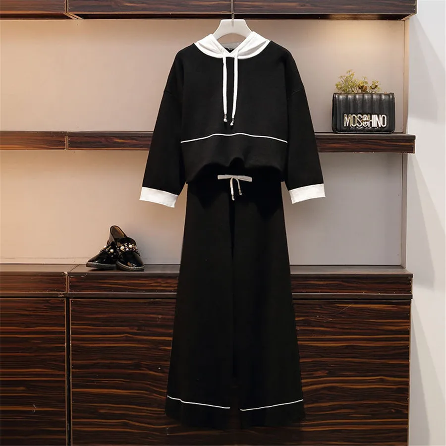 Вязаный свитер комплект из 2 предметов женская одежда толстовки с длинными