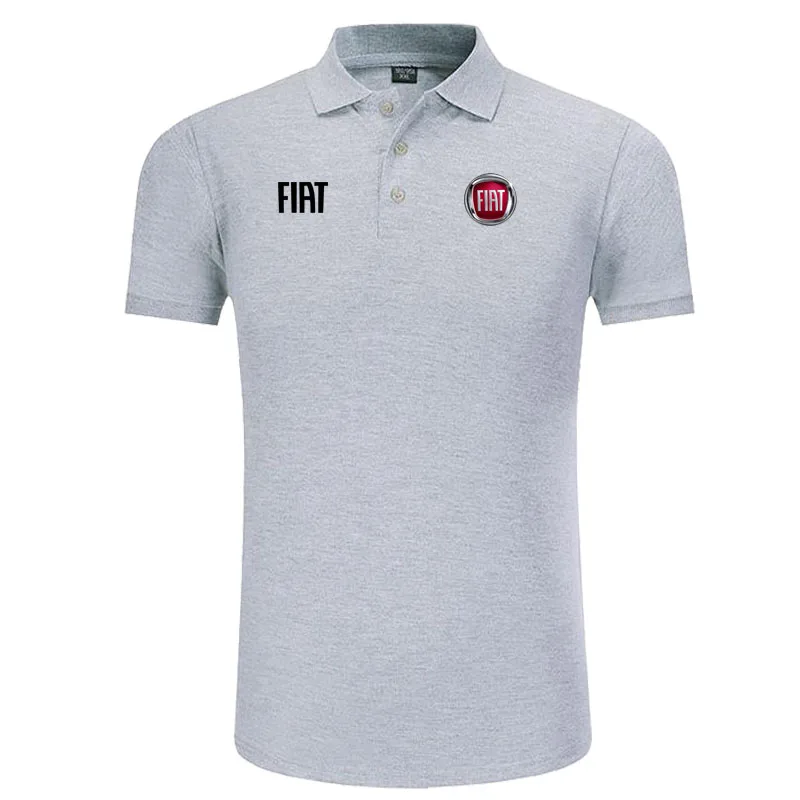 Новинка Классическая рубашка поло с логотипом Fiat Мужская брендовая одежда
