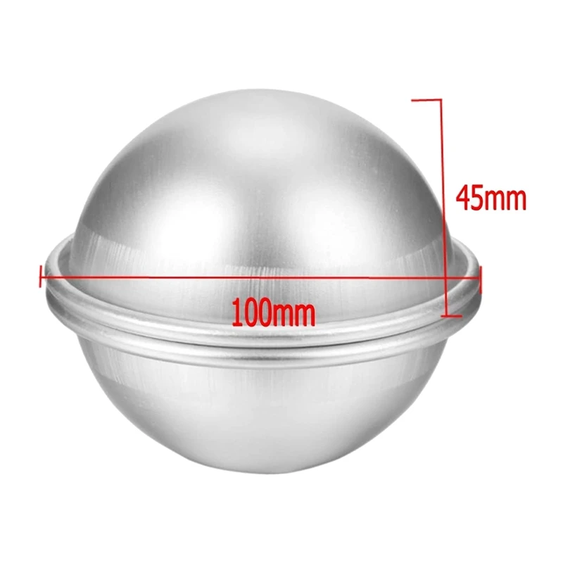 

DIY Aluminum 2 Sets 4 Pieces Jewelry Balls-Oversized Metal Bath Bomb Mould-Manufacturing Diameter 9 cm/3.5 Inch