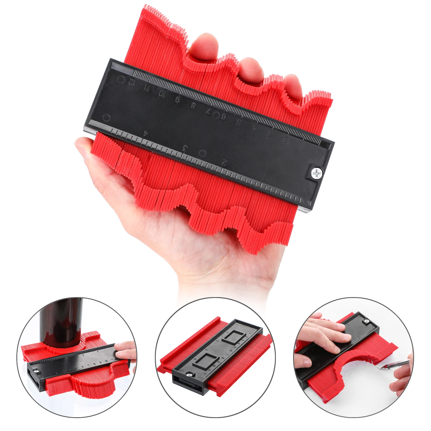 Multi-functio Contour Gauge Tiling Laminate Tiles Edge Shaping Wood Measure Ruler ABS Duplicator 5/10 inch | Инструменты