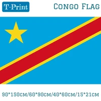 2pcs flag 90150cm6090cm4060cm1521cm congo kinshasa flag democratic republic of the congo banner
