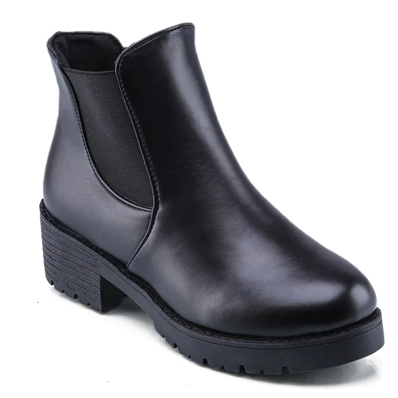 

Акционные демисезонные женские сапоги на платформе с квадратным каблуком кожаные женские сапоги дамские мотоботы. Ограниченное предложен...