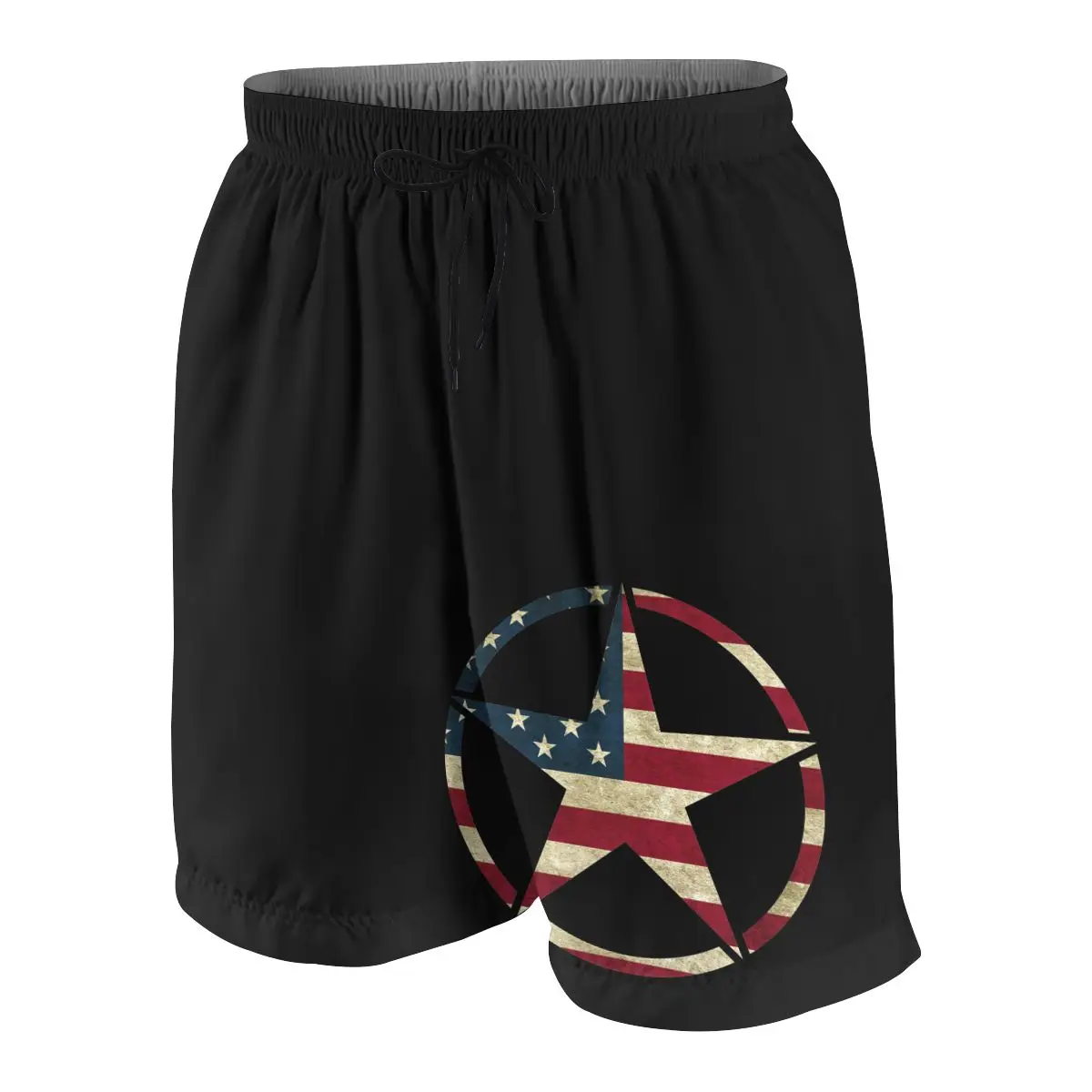 

Military Jeep Star Vintage American Flag Teenagers Comfortable Fashion Fitness Joggers Quick-dry Cool Short Sweatpants