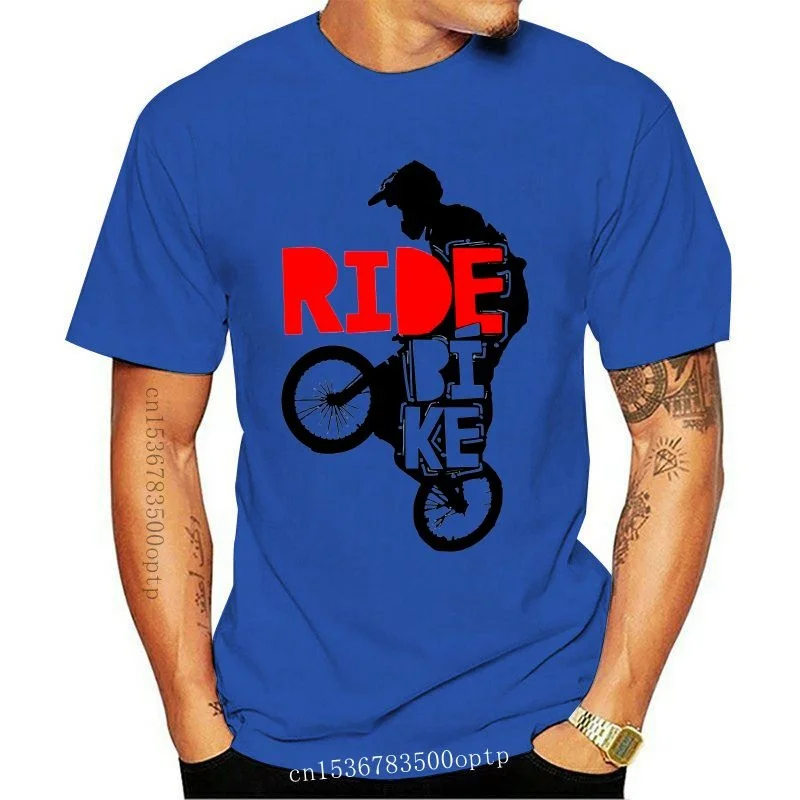 

New Organic Cotton Unique Design Cool BMX Design Ride Bike Bicycle For Men BMX Gift T-shirt Boy Tee Free Shipping T-shirt