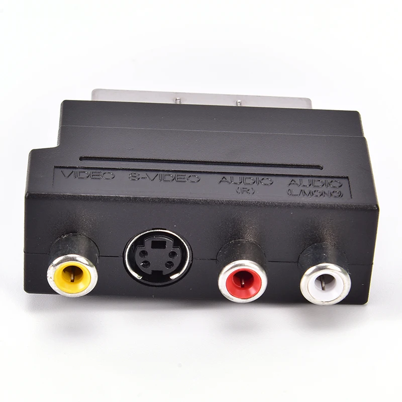 21 Pin RGB Scart до 3 RCA s-видео адаптер Композитный SVHS AV ТВ аудио для видео DVD рекордер