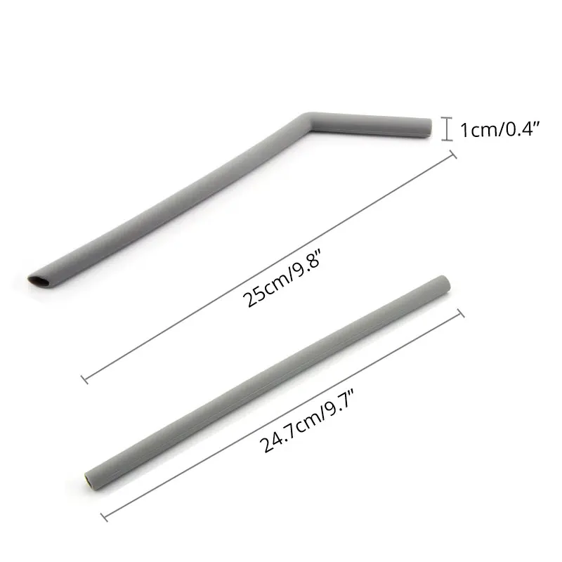 Reusable Silicone Straws Set of 5 Extra Long Flexible Drinking for Juice Beer Smoothies Milkshakes Yogurt|Соломинки для питья| |