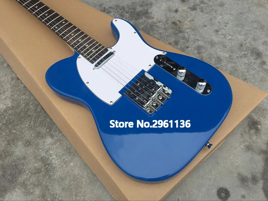 Высокое качество электрогитары TL стиль липа корпус с кленовым горлом синий цвет