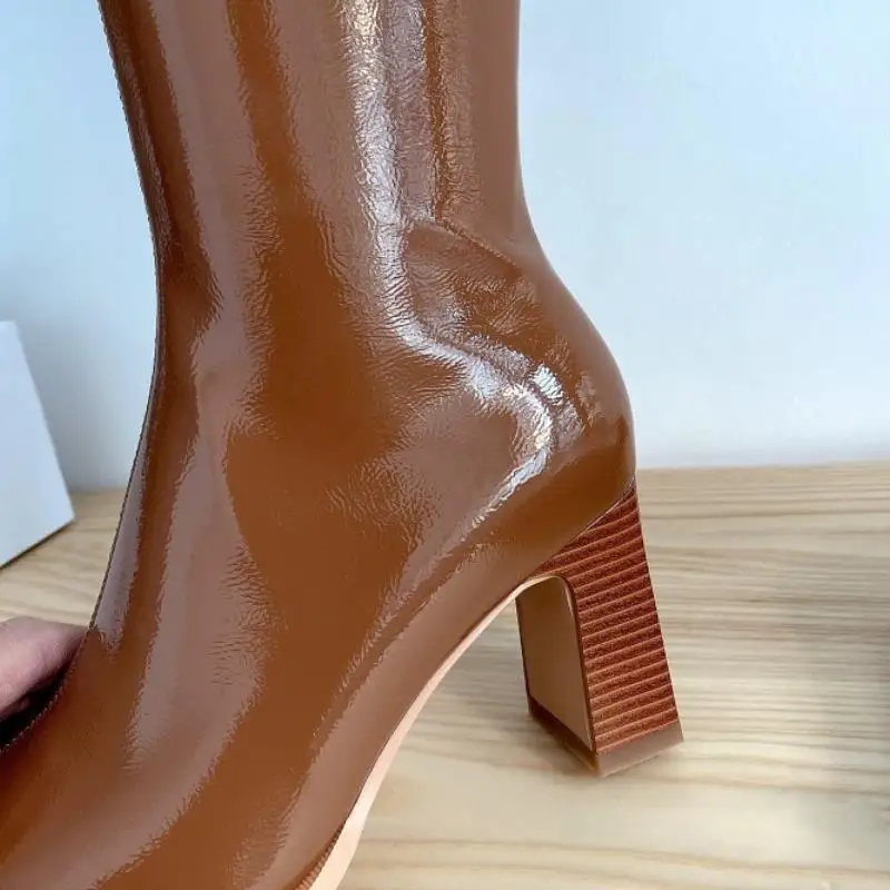 

Rizabina Woman High Heel Knee Boots Women Platform Thick Heel Shoes Woman Short Boots Woman Fashion Party Footwear Size 33-40