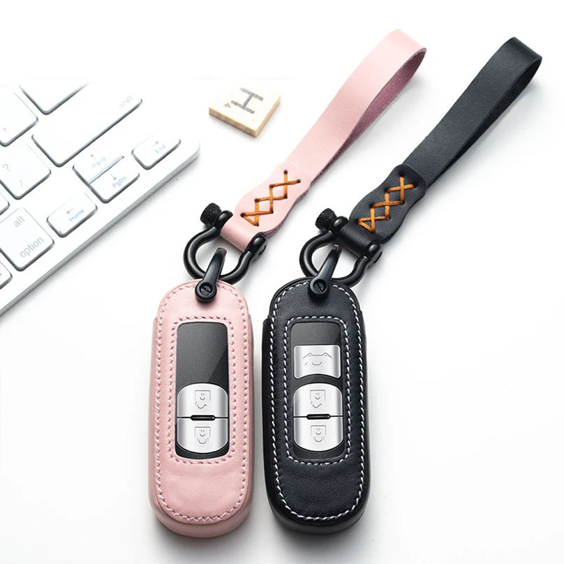 Кожа пульт дистанционного управления Чехол для автомобильного смарт ключа Mazda 2 3