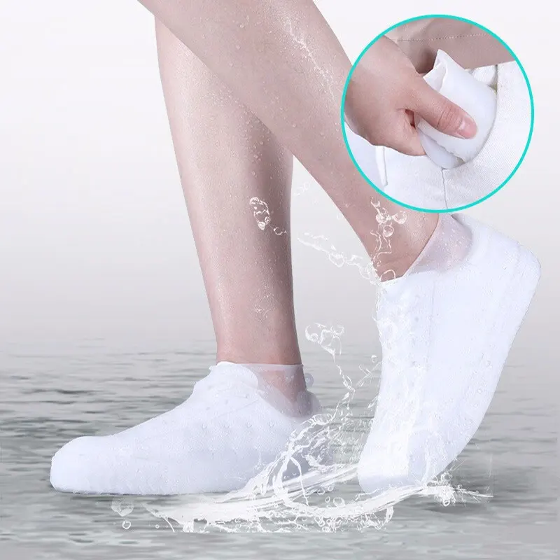 Classic Silicone Shoe Covers Reusable Waterproof Rain Boot Covers Non-slip Thickened Outdoor Overshoes Women Men Shoe Protector