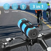 3 in1 waterproof portable bluetooth speaker for bicycle wireless speaker bike mountpower bankflashlight support fm tf card aux
