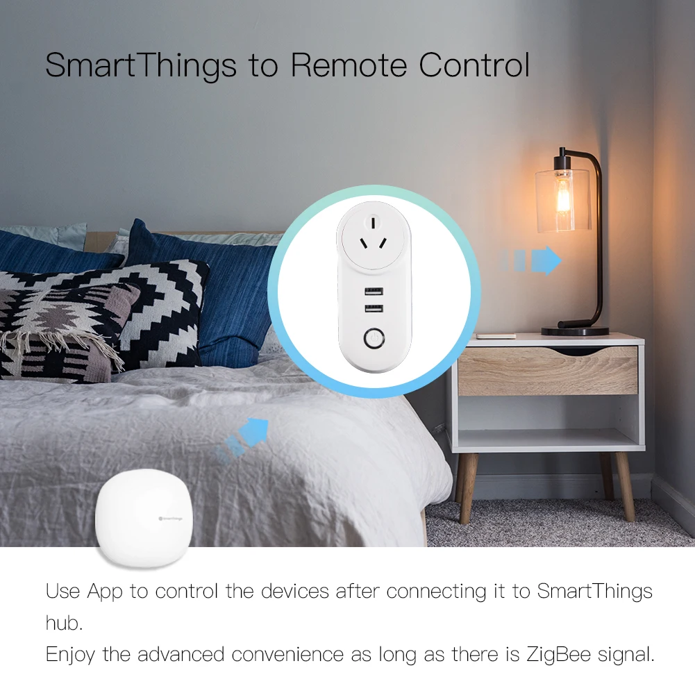 Умный дом ZIGBEE 3,0, Wifi розетка, Интеллектуальный переключатель, 2 USB порта, 100-240 В, разъем голосового управления, работает с SmartThing Wink Echo Plus