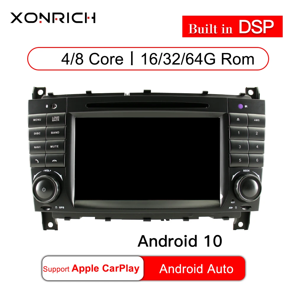 Автомагнитола 2DIN на Android 10 мультимедийная стерео-система с GPS для Mercedes/Benz W203 W209 W219