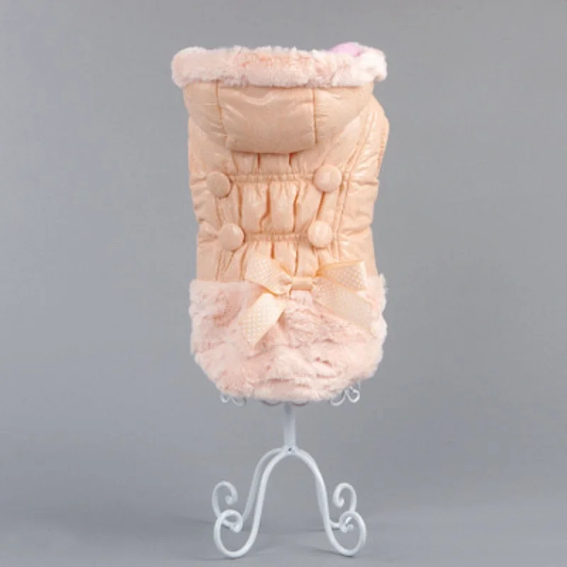 Роскошный зимний пуховик для собак теплое платье принцессы пальто Комбинезоны