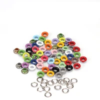 50pcs hole 6mm metal mixed color eyelet for diy scrapbook lace shoe bag label clothing fashion accessories and leather crafts