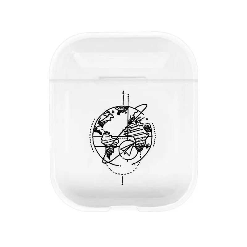 Милый чехол для Apple airpods чехол мультфильм путешествия слово mapпрозрачный Bluetooth наушники чехол для Airpods наушники мягкий чехол - Цвет: I200941