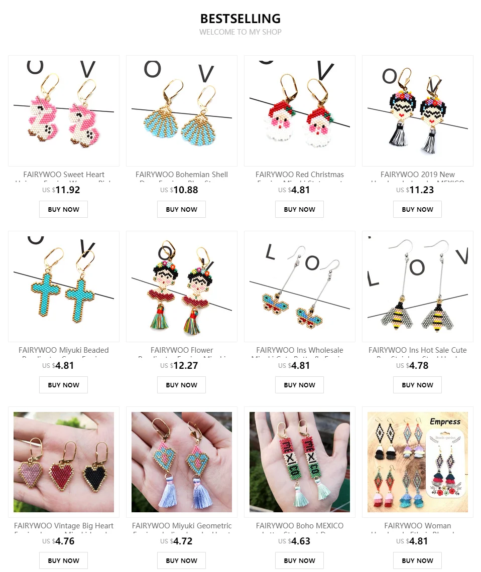 FAIRYWOO милые серьги в форме сердца Miyuki Boho ювелирные изделия красные свадебные длинные висячие серьги женские аксессуары серьги в Корейском стиле
