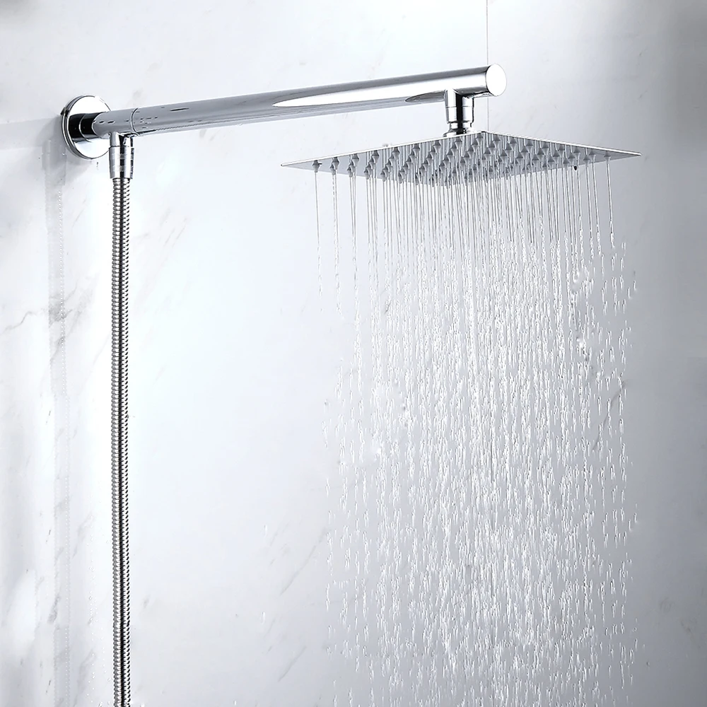 Настенная хромированная насадка для тропического душа 8 дюймов ручка из