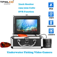 15m30m cable 7inch color fish finder waterproof underwater 1000tvl fishing camera dvr recording for boatsea fishing