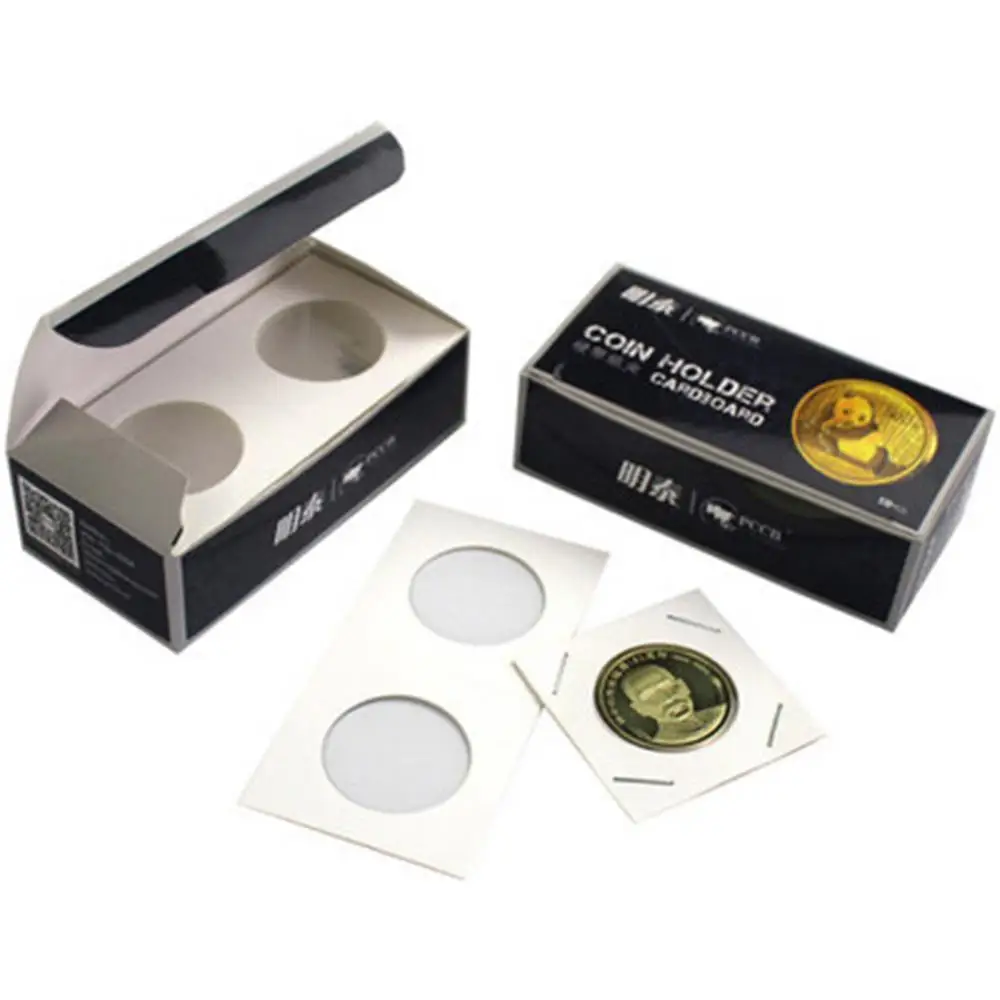 

100Pcs/Set 40mm Coin Holder Cardboard Coin Storage Clip Album Paper Coin Holders Cover Storage Holder Collection Supplies