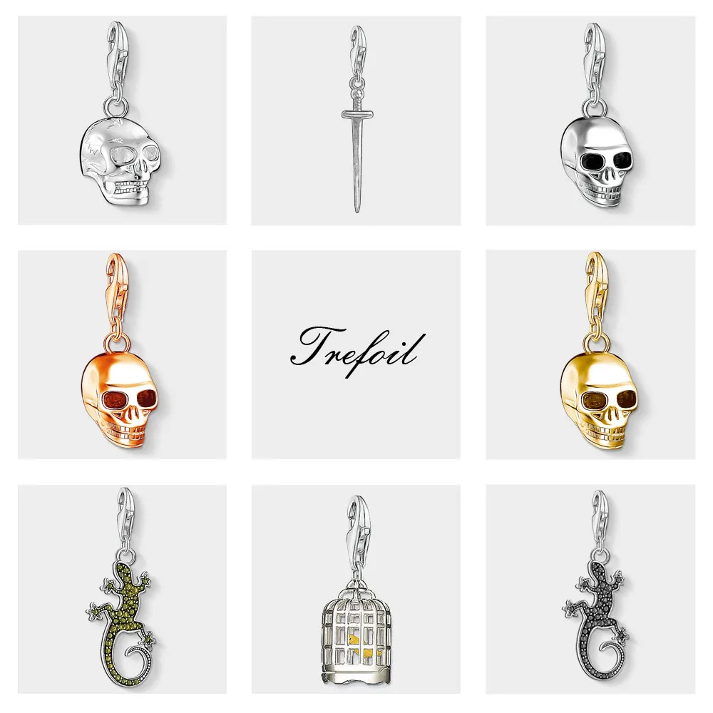 Подвески ящерица с черепом из меча модные ювелирные изделия стерлингового