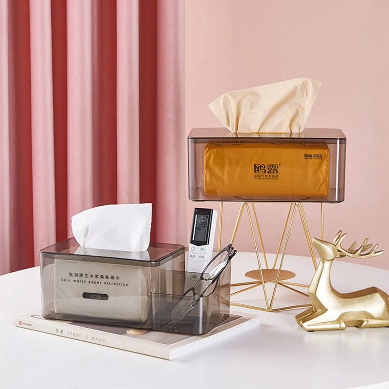 

1PC Facial Tissue Box Clear Acrylic Tissue Napkin Container Organizer for Car