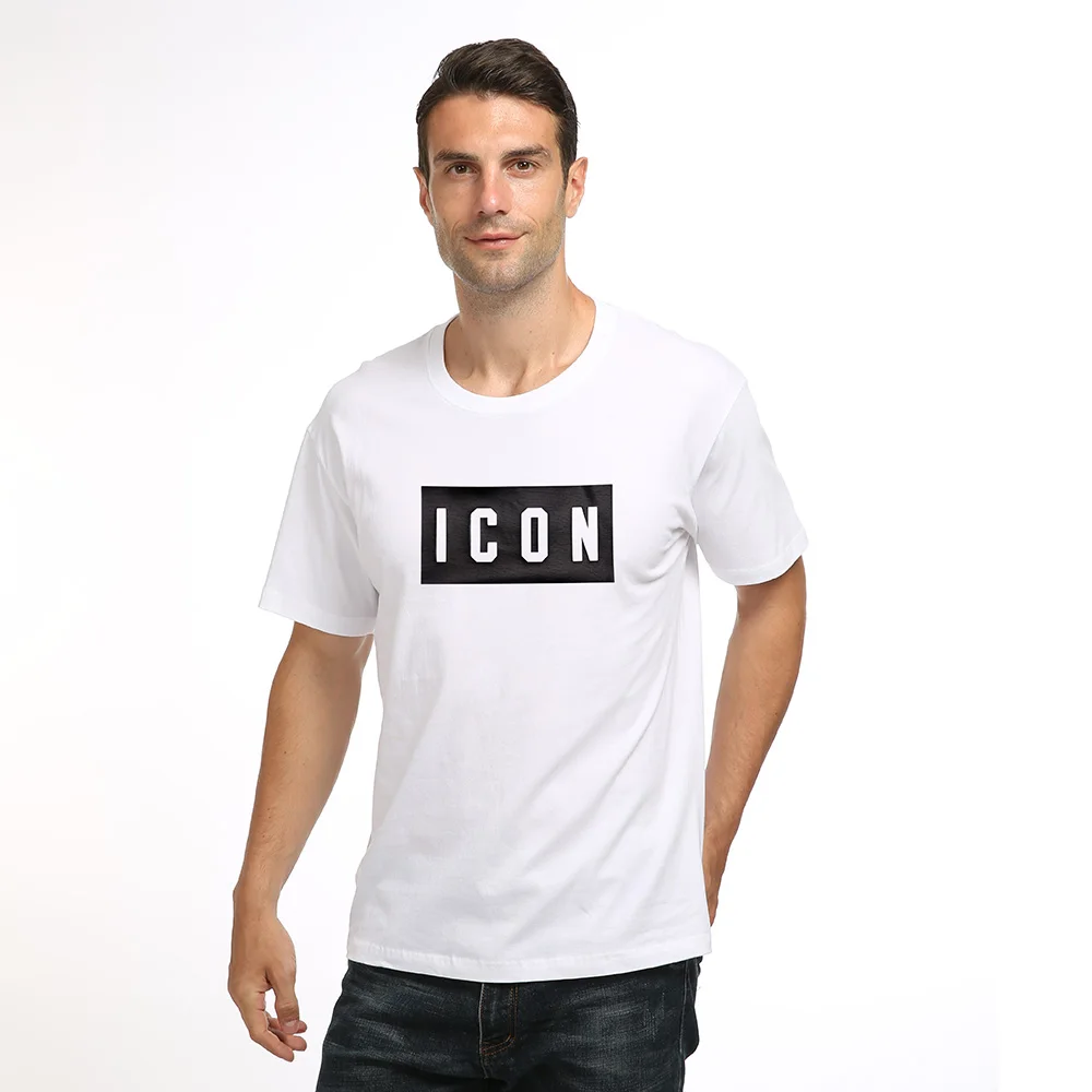 

Новинка 2021, модная трендовая брендовая Спортивная мужская и женская футболка из чистого хлопка DSQ2 с коротким рукавом, DT001