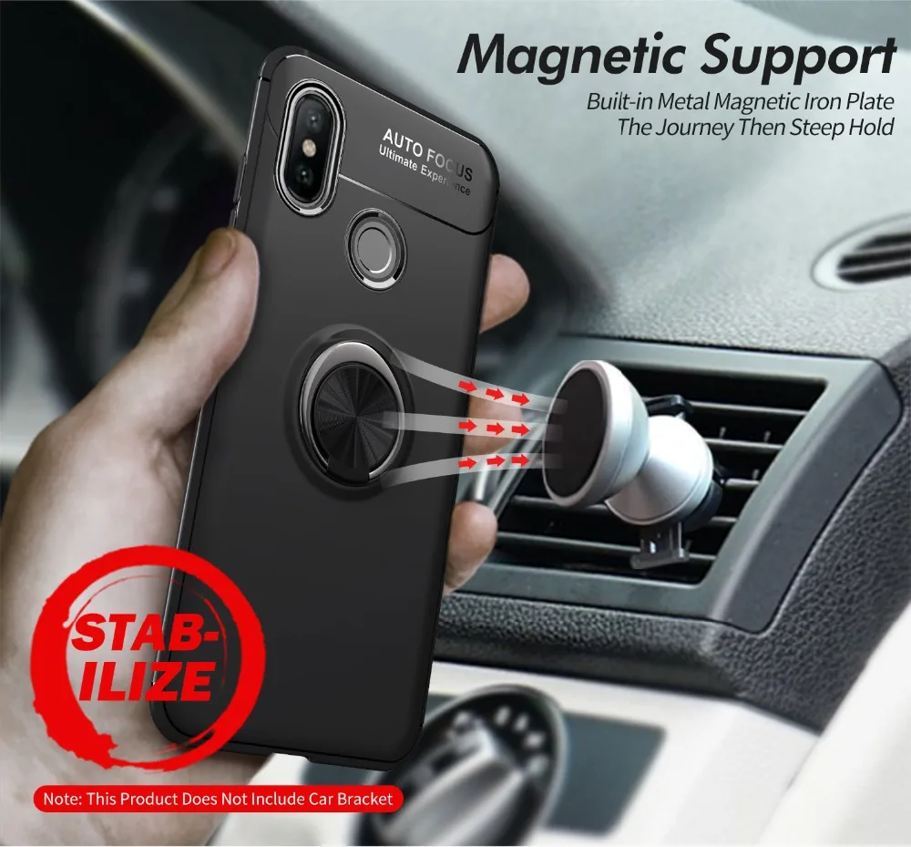 Чехол для Xiaomi 8 5X 6X MAX 2 задняя крышка из ТПУ со скрытой подставкой с автомобильным