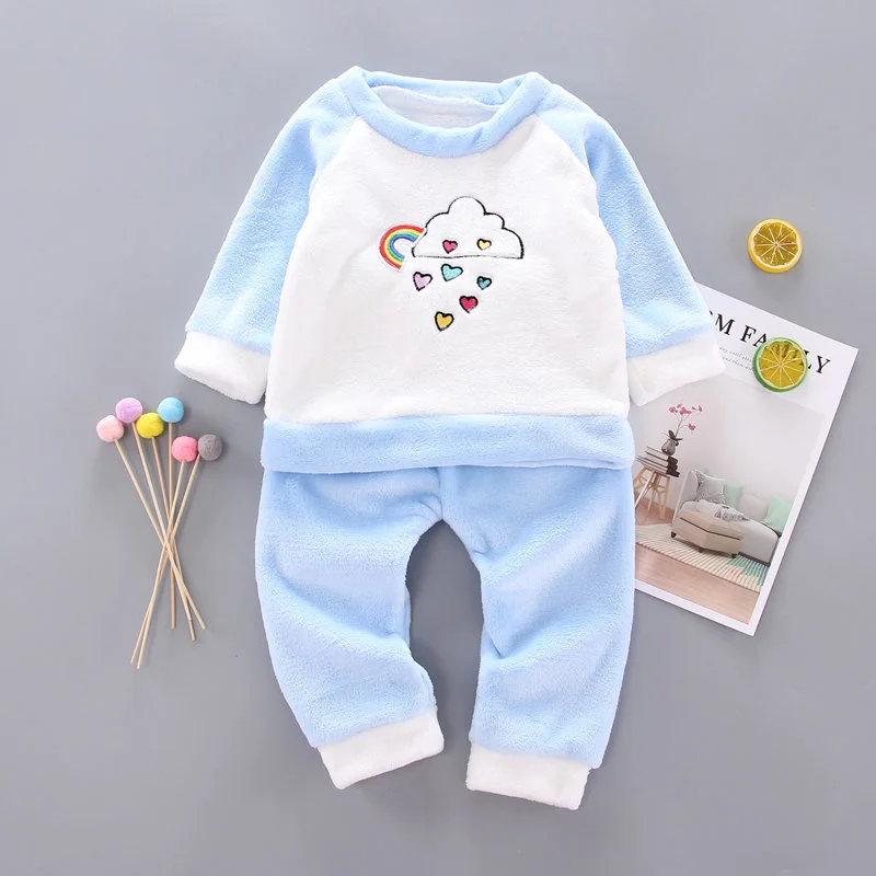 Зимние Детские пижамные комплекты 2020 теплая Пижама для мальчиков утепленная