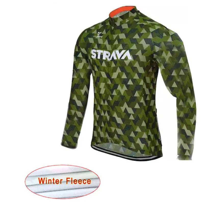 

Cycling Jersey 2020 Strava Long Sleeve Winter Thermal Fleece Wear Bicycle MTB Bike clothing Maillot Ropa Ciclismo Hombre 9D GEL