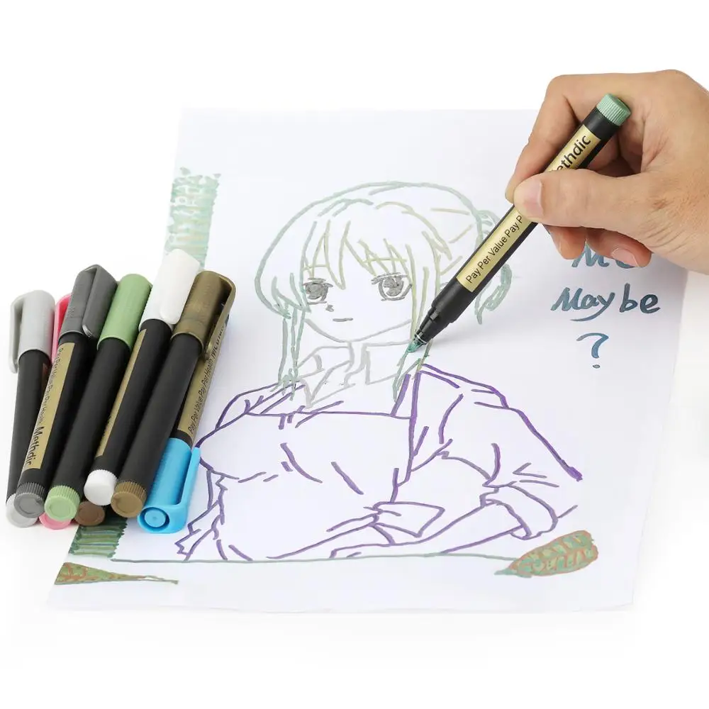 

Methdic 10 Colors Creative Paint Pen for Paper Stone Glass Wall