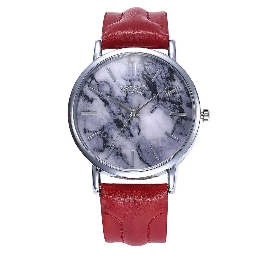 

New fashion belt watch simple marble print pattern men's and women's quartz watch