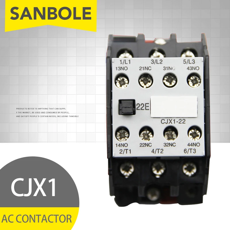 CJX1 22/22 3TB43 контактор переменного тока на DIN рейке 2NO 2NC 12V/24V/36V/48V/110V/127V/220V/380V 22A 50 Гц/60