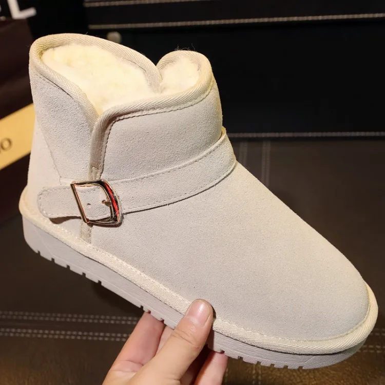 2019 зимние женские ботинки из натуральной кожи зимняя обувь на плоской подошве