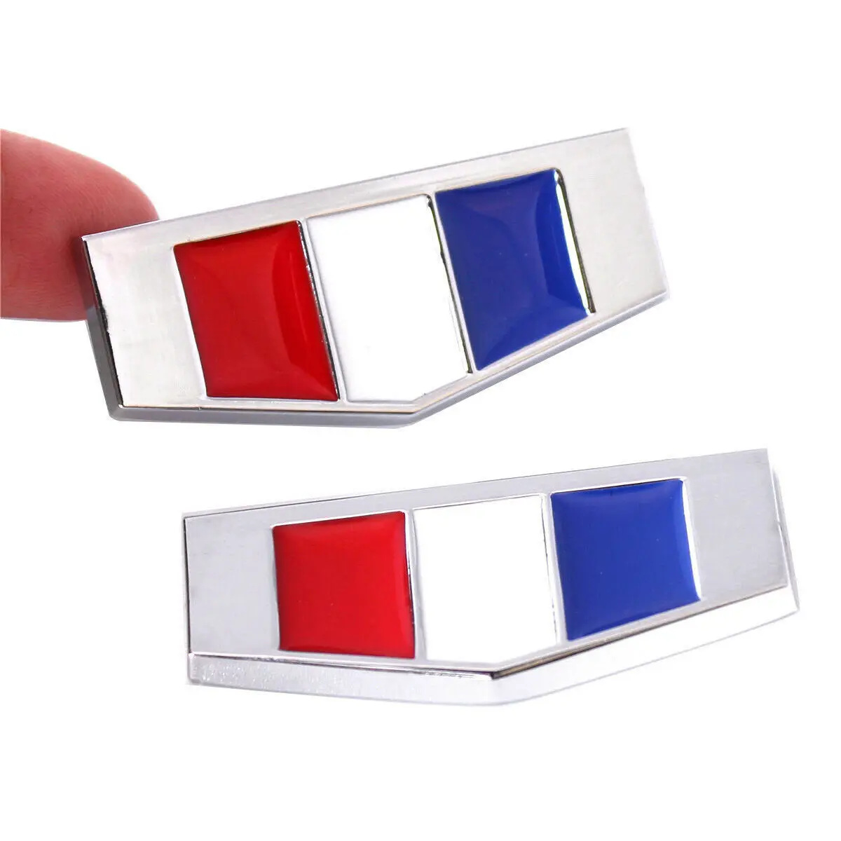 

2x Silver Flag Car Body Fender Emblem Badge Sticker for Chevrolet Camaro SS RS