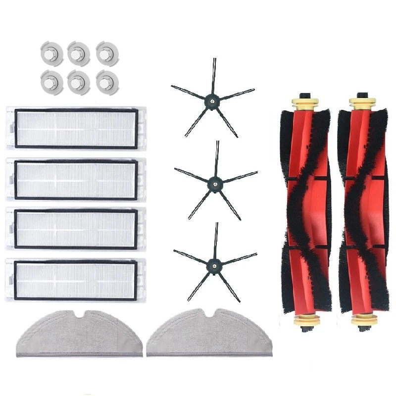 

17PCS Roller Brush 5 Arm Side Brush Filters Replacement Parts For Xiaomi Roborock S6 S5 Max Cleaning Accessories