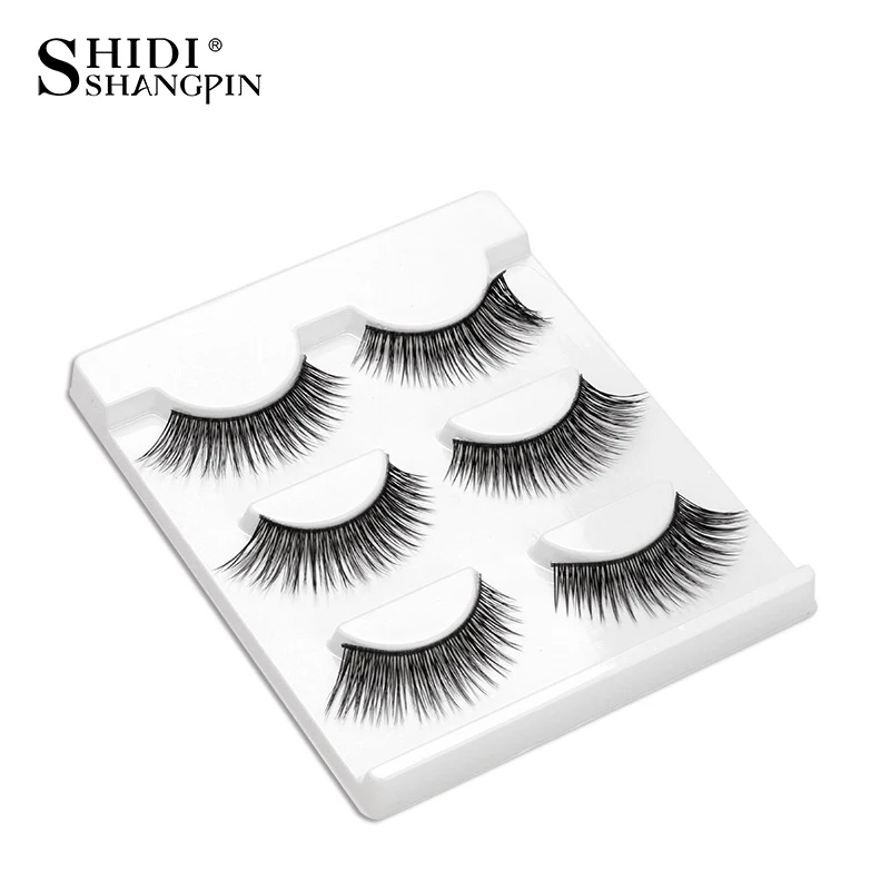 3 пары новых роскошных длинных 3D волокон ресниц Накладные ресницы пушистая