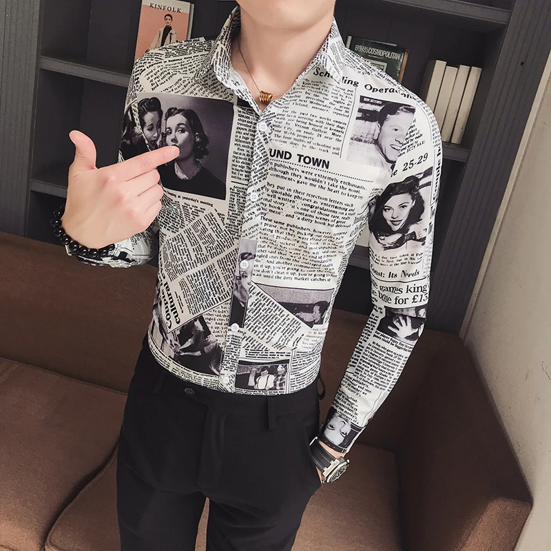 Новая модная весенняя и осенняя мужская Повседневная рубашка с длинными