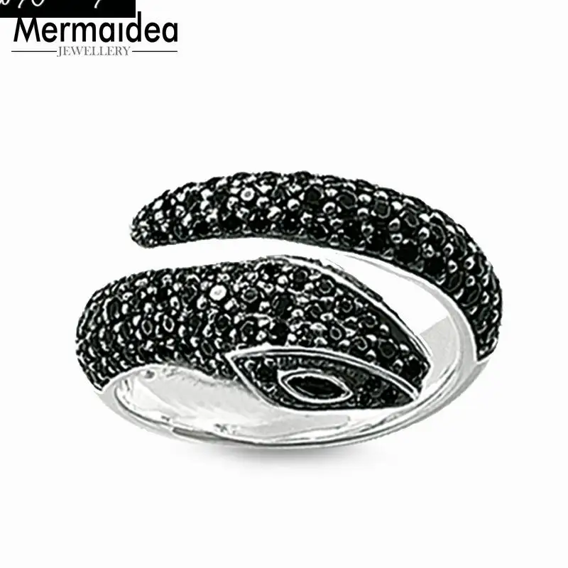 Открытое черное кольцо в виде змеи модные хорошие ювелирные изделия для женщин