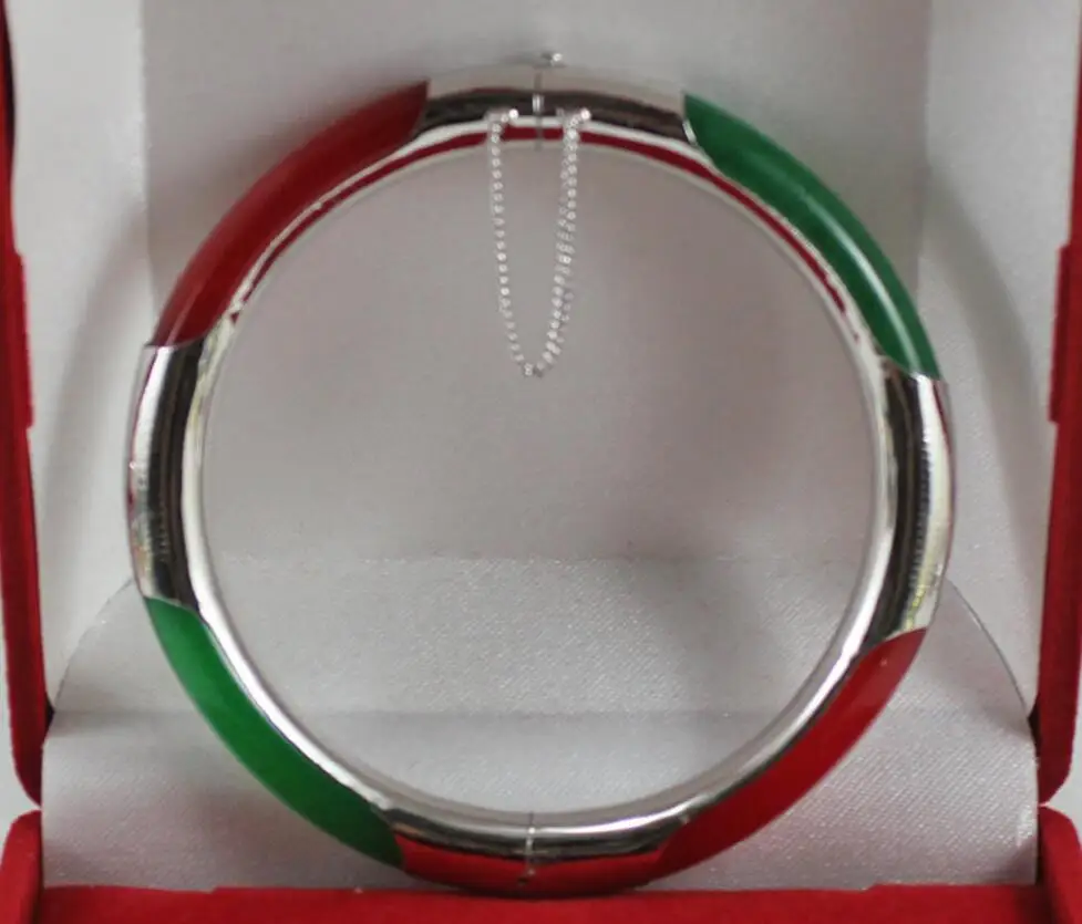 

Новый дизайн 57 мм красный смешанный зеленый нефритовый Круглый браслет