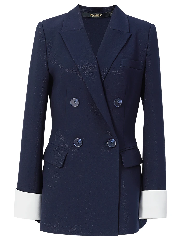 

Intellectual Ol Suit Jacket Women's 2020 Summer New Black Thin Style Blue Professional Commute Suit