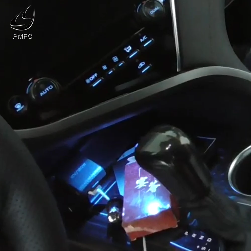

Светодиодсветодиодный подсветка для салона автомобиля, подставка для хранения, лампа, холодный синий цвет, атмосферсветильник декоративный свет, окружасветильник для Toyota Camry 2018 19 20 2021