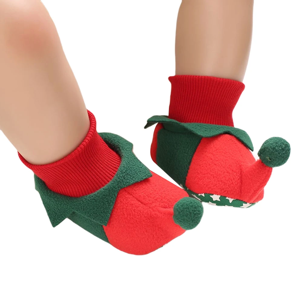 

Newborn Baby Walking Shoes Cute Cartoon Soft-Soled Shoe Prewalker Socks Christmas Kids Girls Boys First Walker Crib Shoes