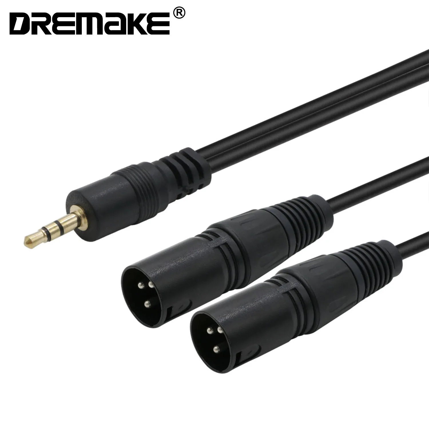 

Кабель для микрофона со штекером 3,5 мм на 2 штекера XLR, стерео аудио кабель 1,5 м для усилителя компьютера