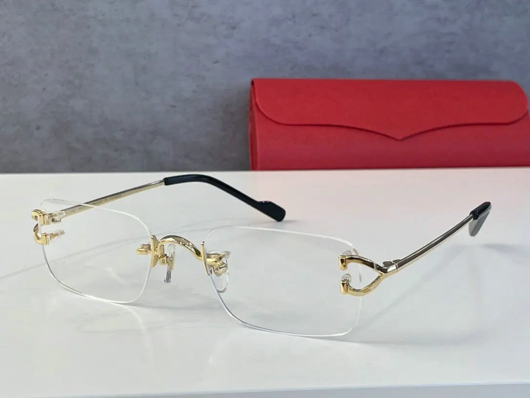 

New Rimless Prescription Glasses Frame Men Myopia Optical Eyeglasses Frame Male Clear Luxuyr Brand High End Spectacles Frame