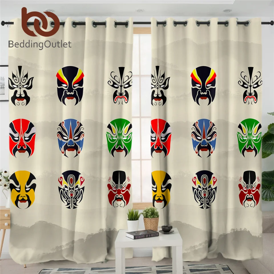 Затемняющие шторы BeddingOutlet Пекинская опера занавески китайской культуры для