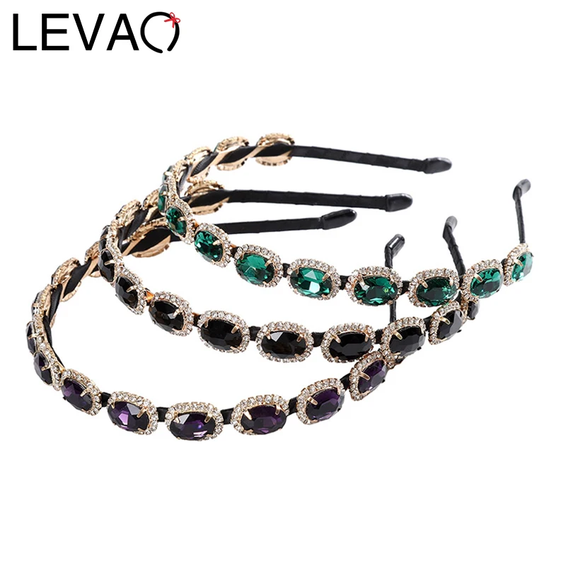 LEVAO стразы инкрустация повязка на голову женская элегантная ободок тюрбан