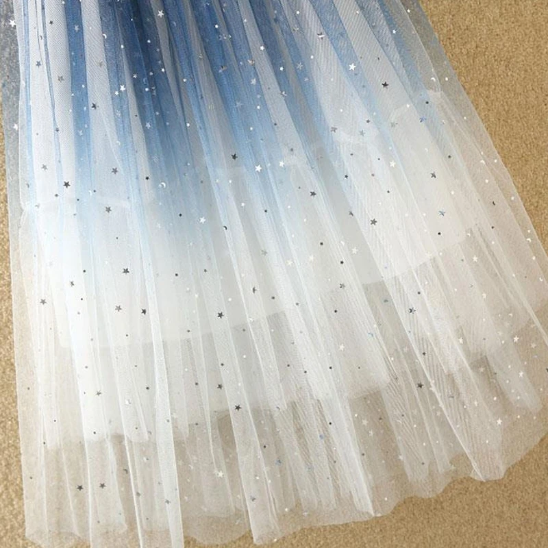 Длинная женская юбка из тюля 2019 весна лето расшитая блестками Звезда элегантная